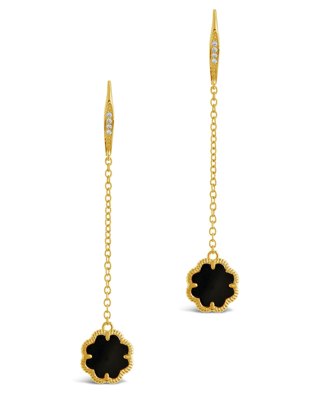 Rose Clover Long Drop Earrings Earring Sterling Forever 