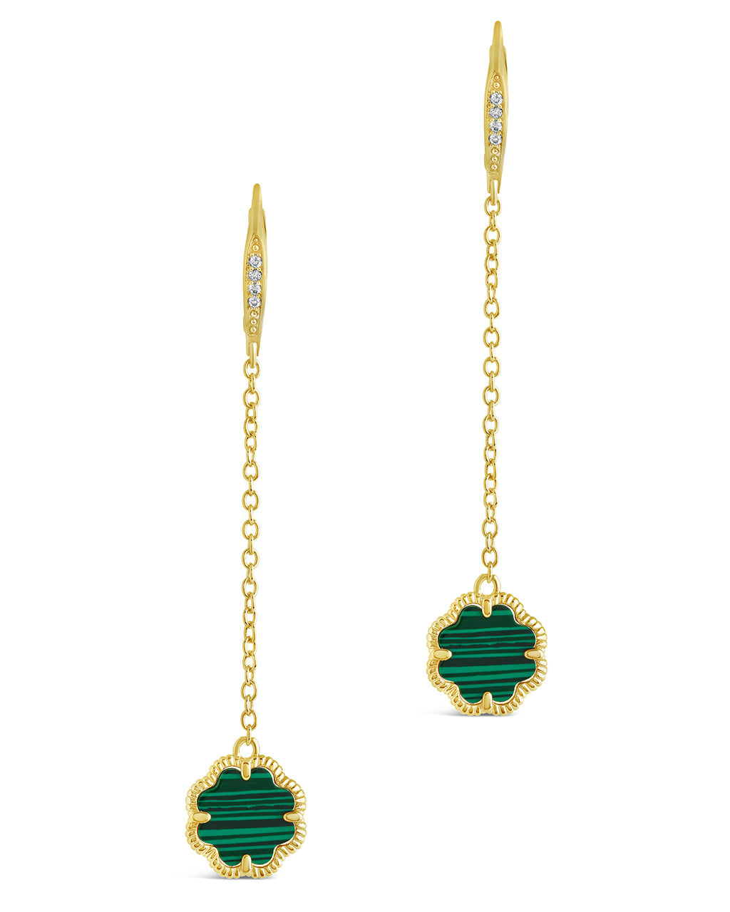 Rose Clover Long Drop Earrings Earring Sterling Forever 