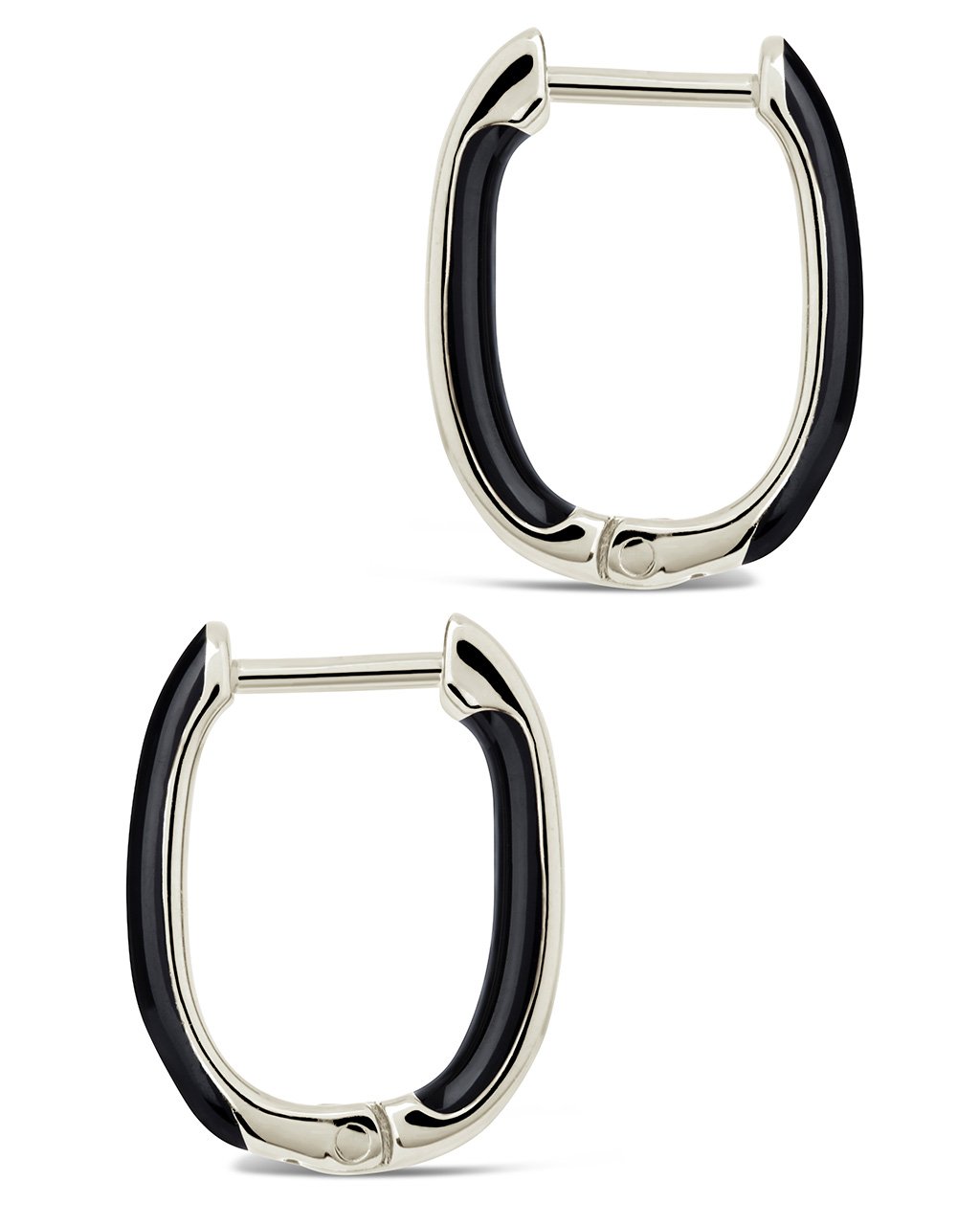 Sterling Silver 0.6" Enamel Inside Out Hoops Earring Sterling Forever 