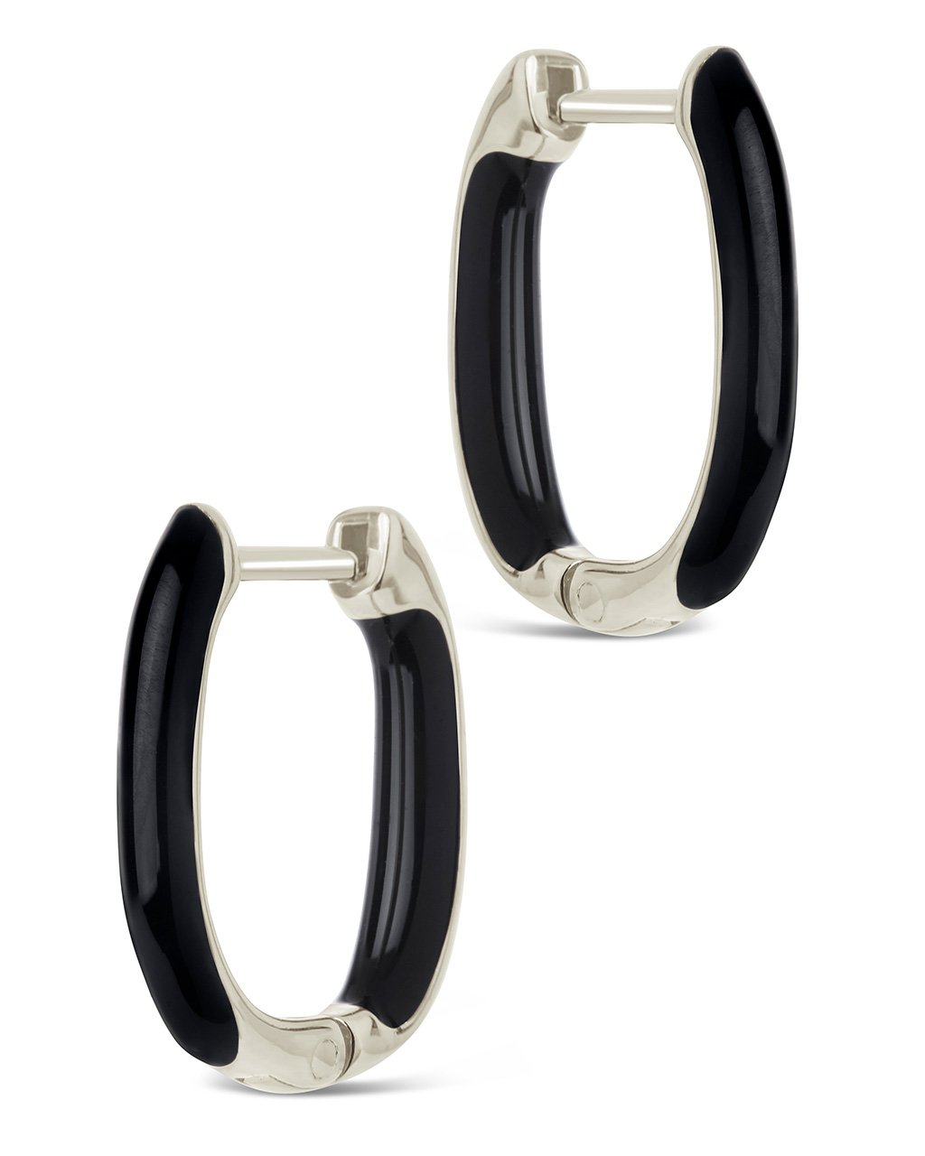 Sterling Silver 0.6" Enamel Inside Out Hoops Earring Sterling Forever 