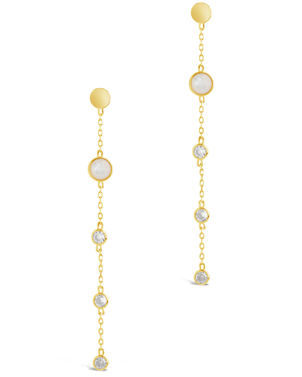 Sterling Silver CZ & Gemstone Drop Earrings Earring Sterling Forever 