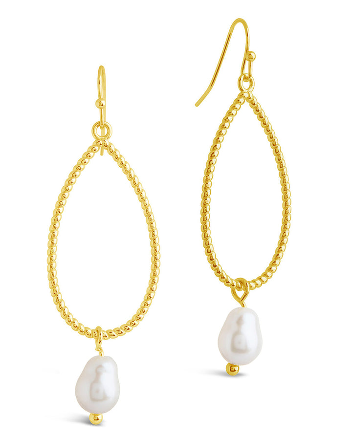 Elyse Pearl & Oval Drop Dangle Earrings