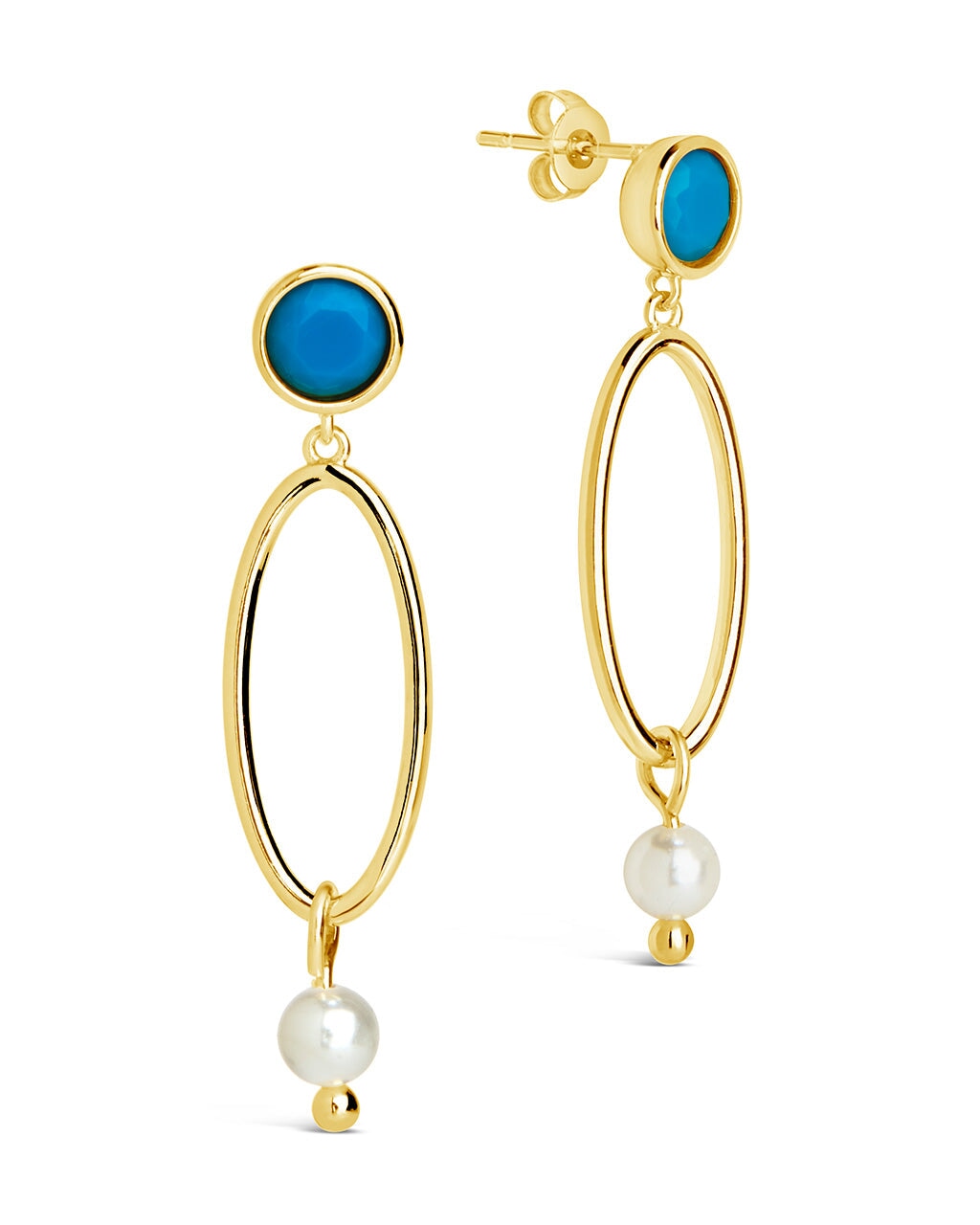 Ula Drop Studs Earring Sterling Forever Gold 