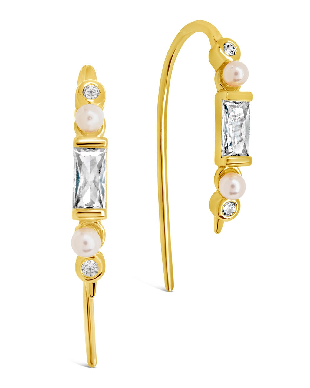 Nadia Threaders Earring Sterling Forever Gold 