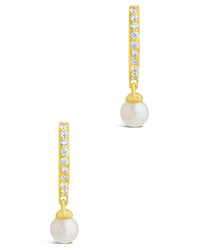 Sterling Silver Maggie Pearl Hoops Earring Sterling Forever 