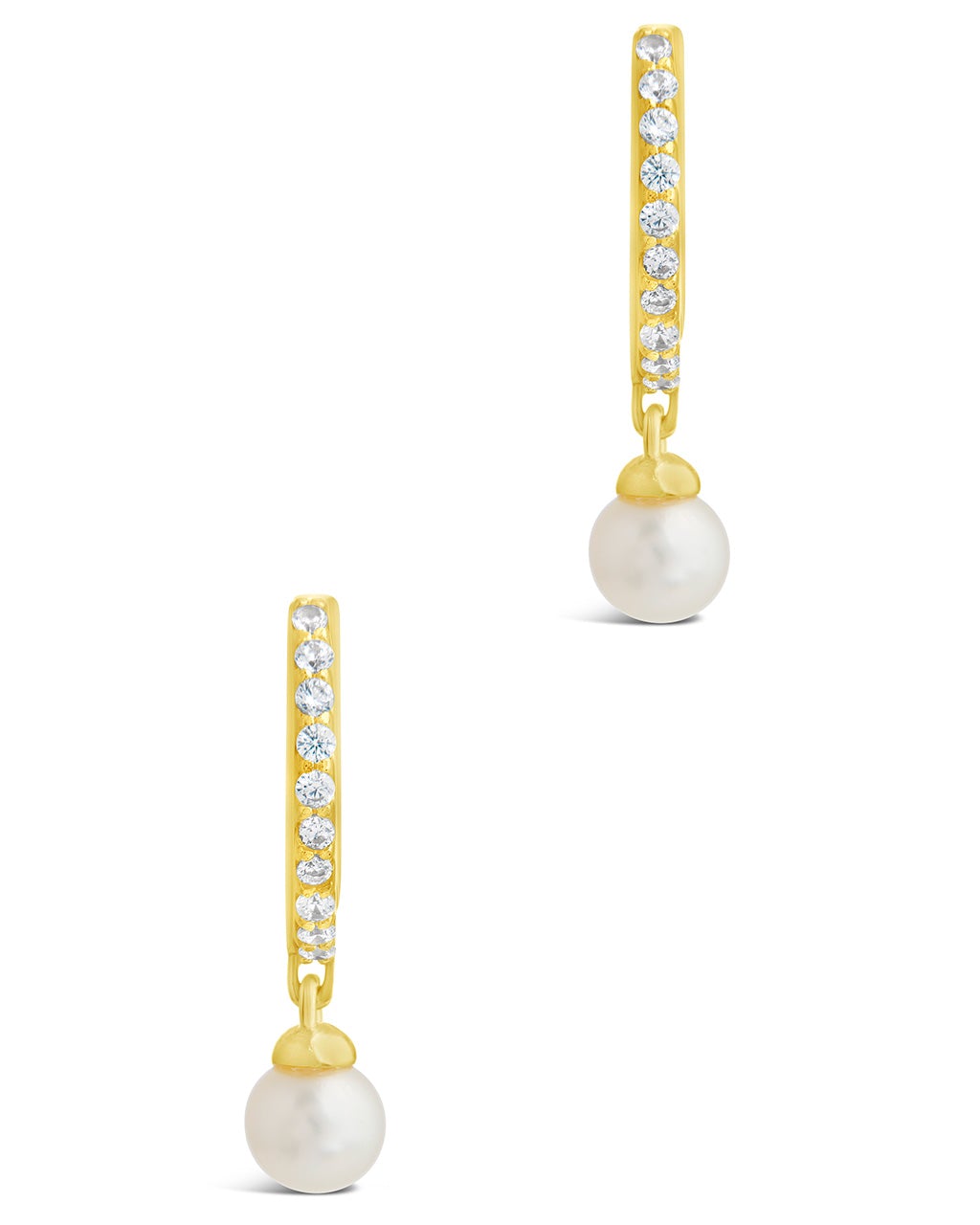 Sterling Silver Maggie Pearl Hoops Earring Sterling Forever 