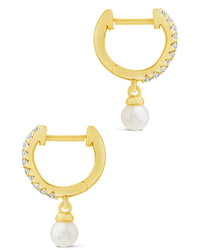 Sterling Silver Maggie Pearl Hoops Earring Sterling Forever 