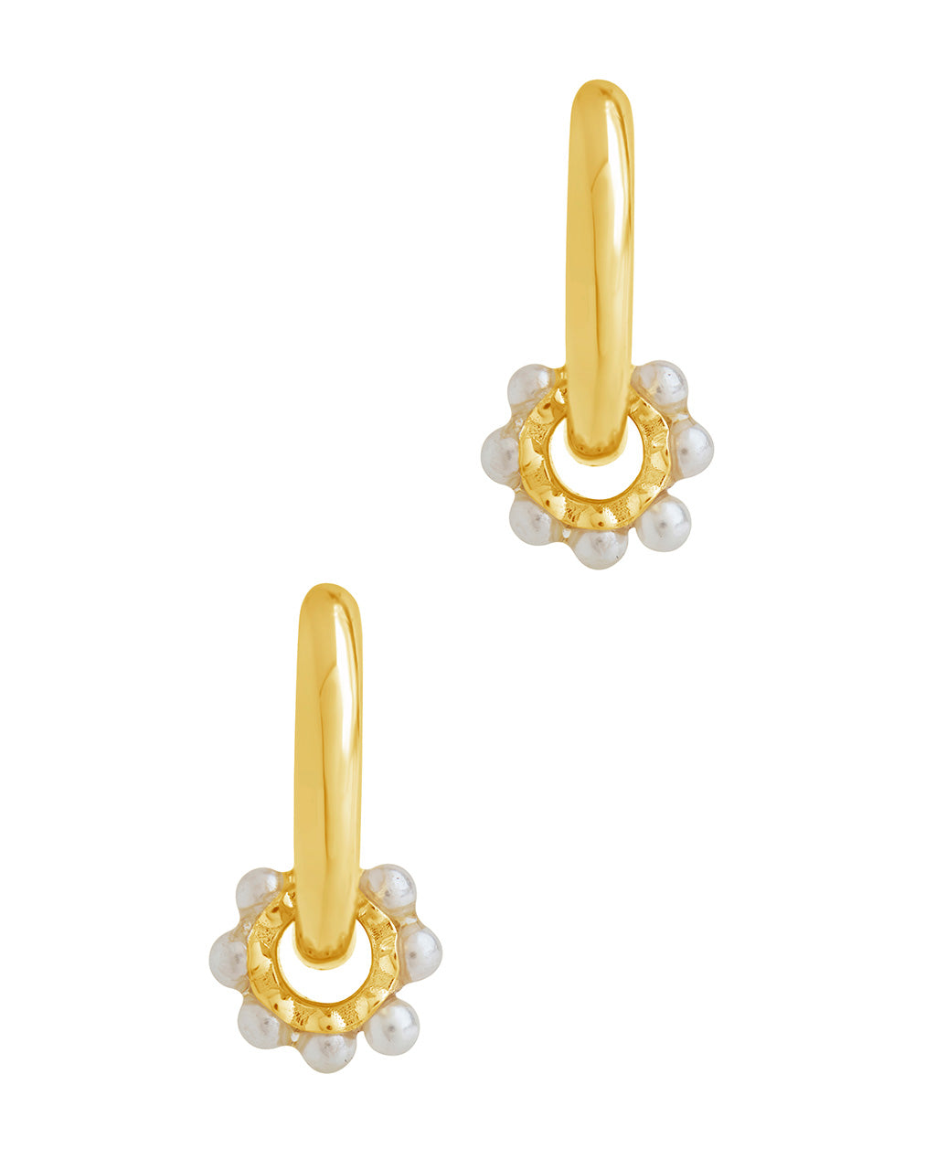 Sterling Silver Alana Pearl Hoops Earring Sterling Forever 