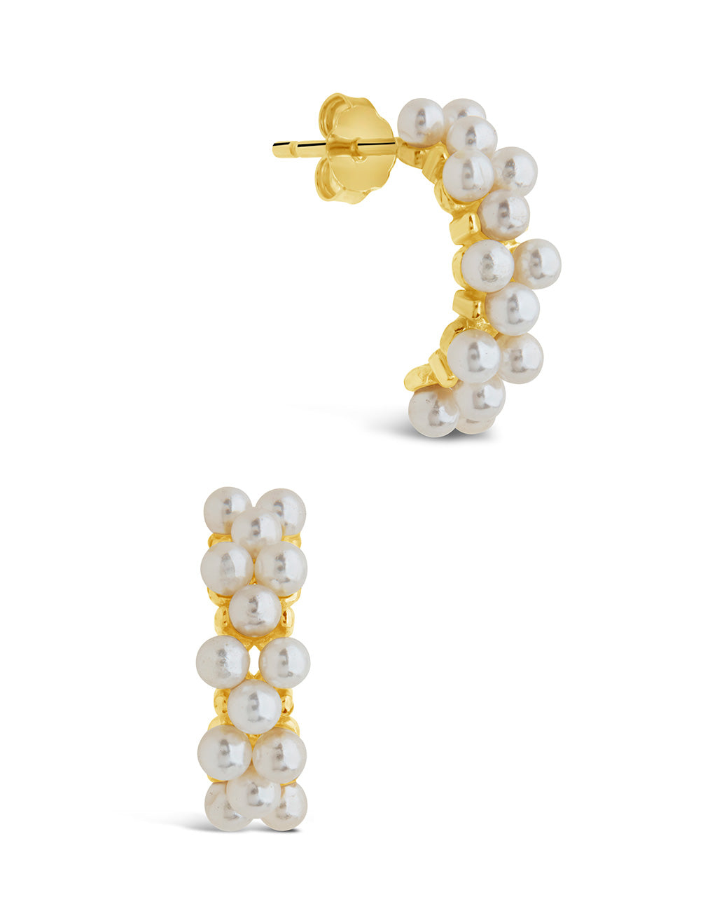 Sterling Silver Mae Pearl Hoops Earring Sterling Forever Gold 