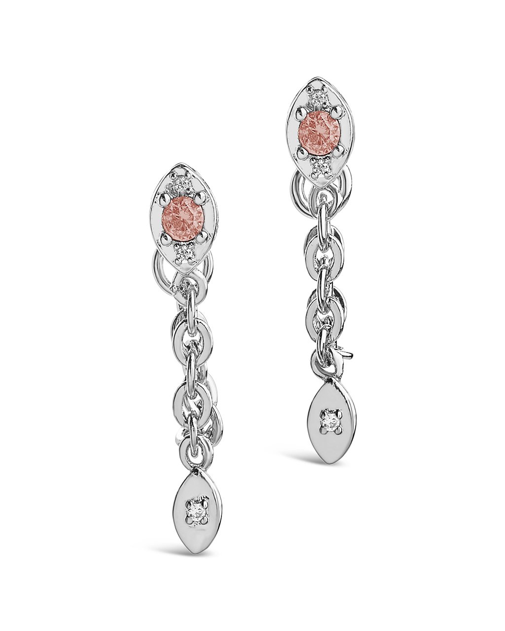 Charm and Chain Dangle Studs Earring Sterling Forever