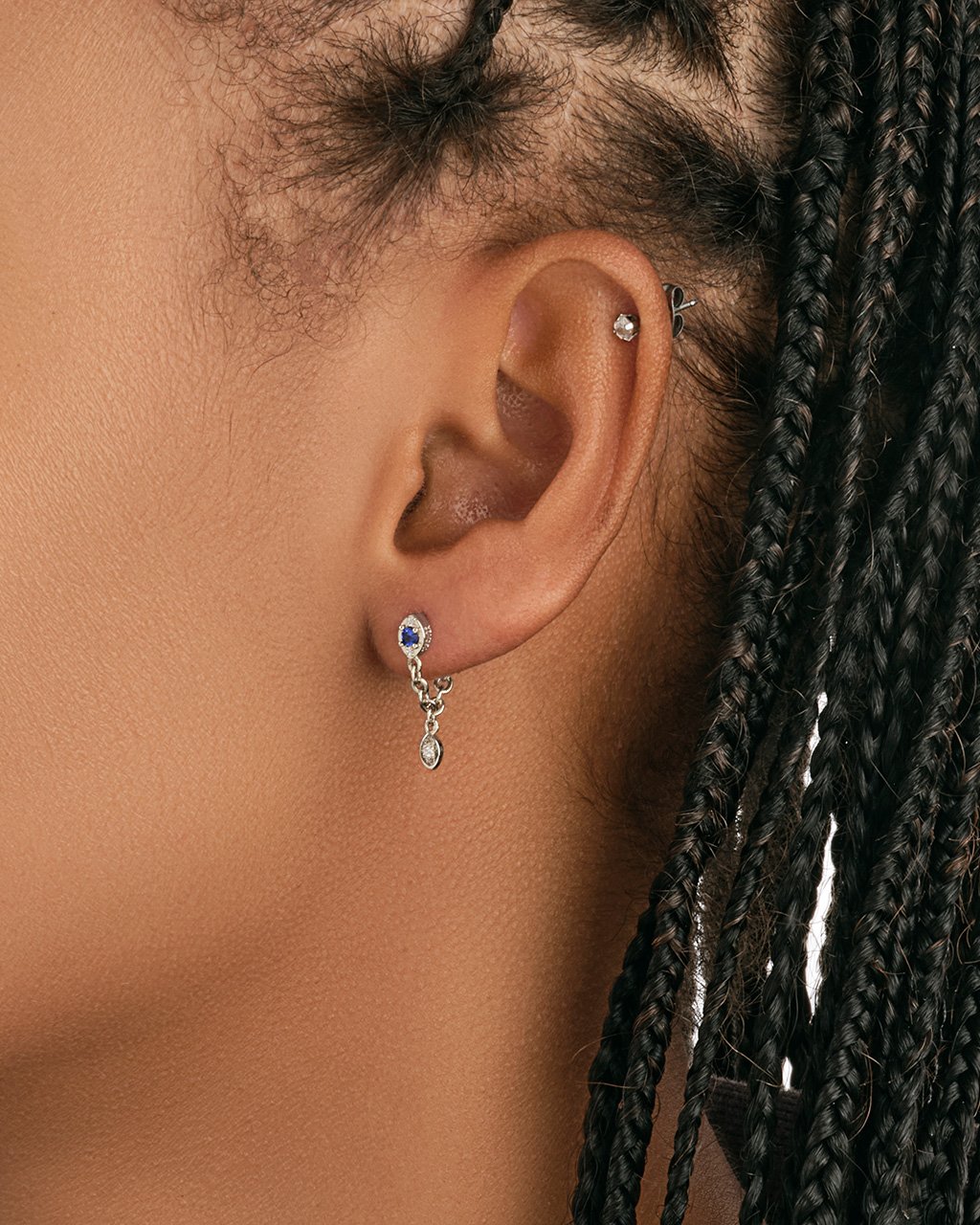 Charm and Chain Dangle Studs Earring Sterling Forever 