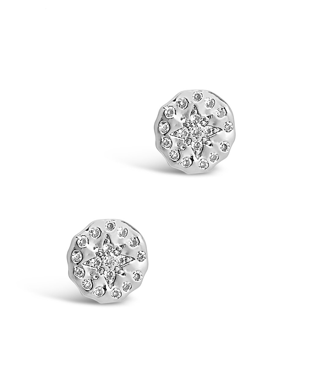 CZ Northern Star Studs Earring Sterling Forever Silver 