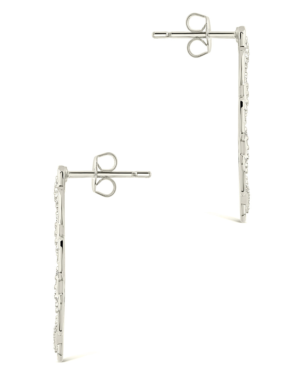 CZ Chain Link Drop Studs Earring Sterling Forever 