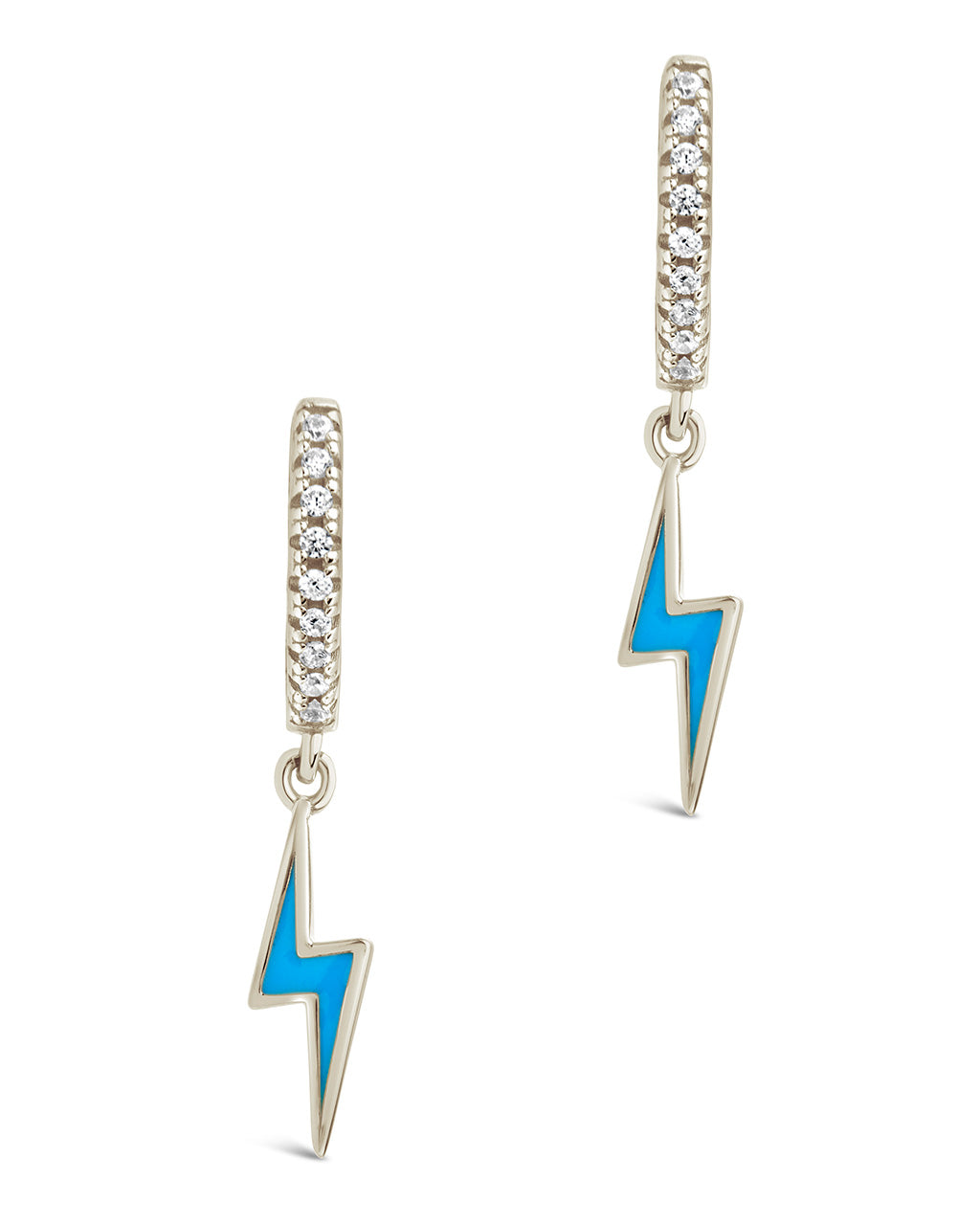 Lightning Bolt Charm Hoops Earring Sterling Forever 