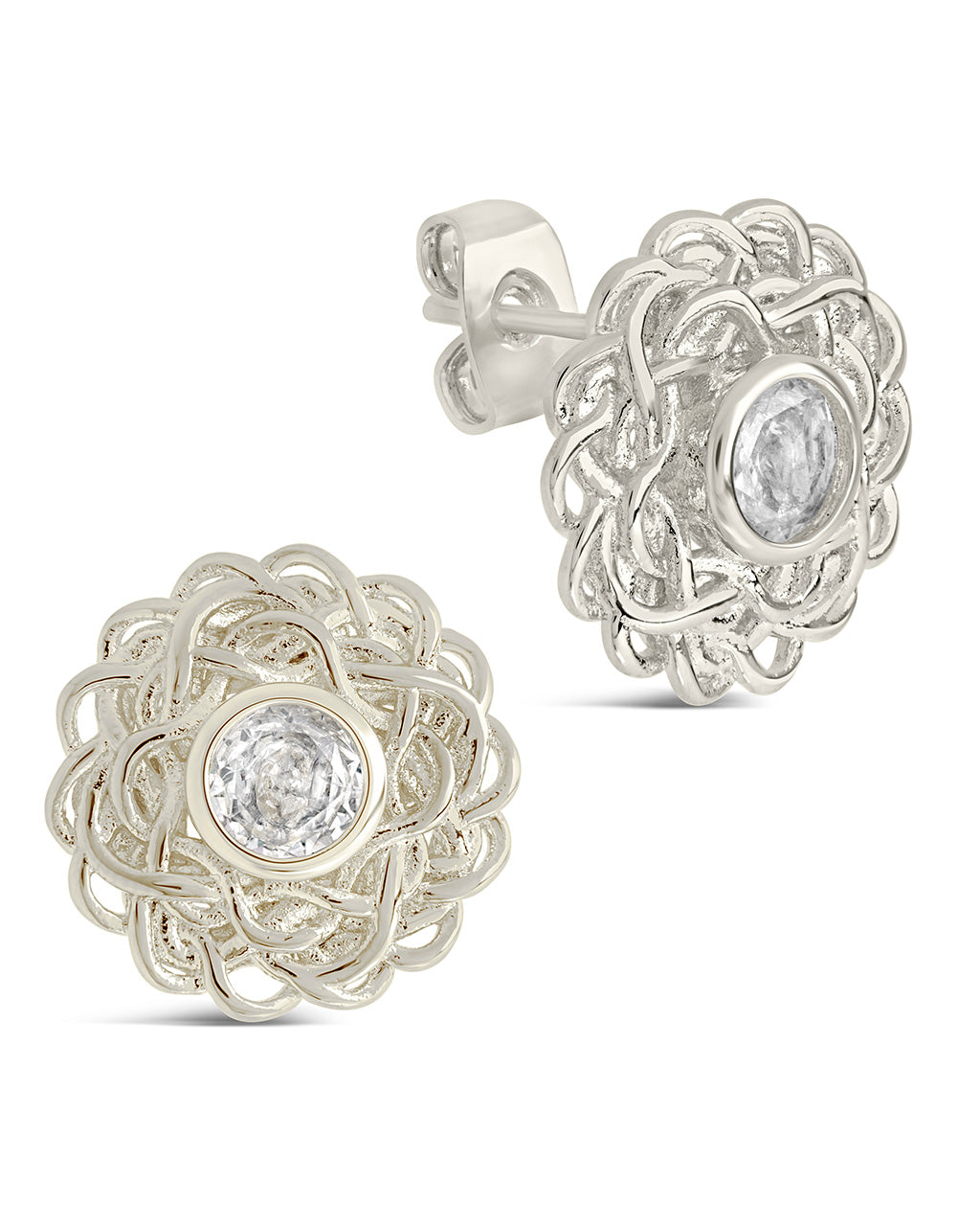 Lanira Textured CZ Stud Earrings Sterling Forever