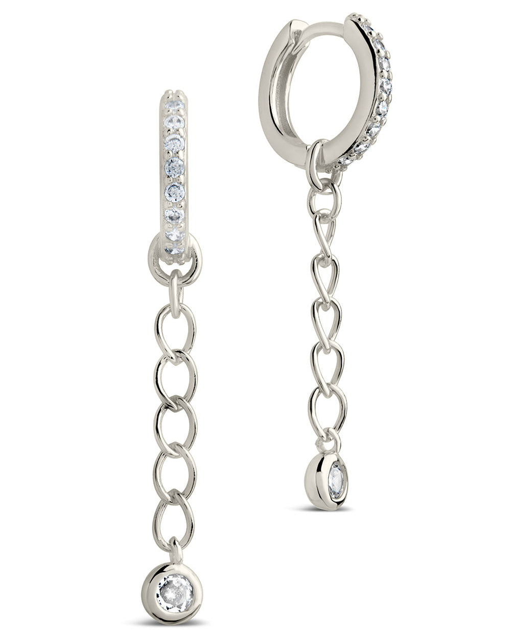 Maxine Micro Dangle Hoops Earring Sterling Forever Silver 