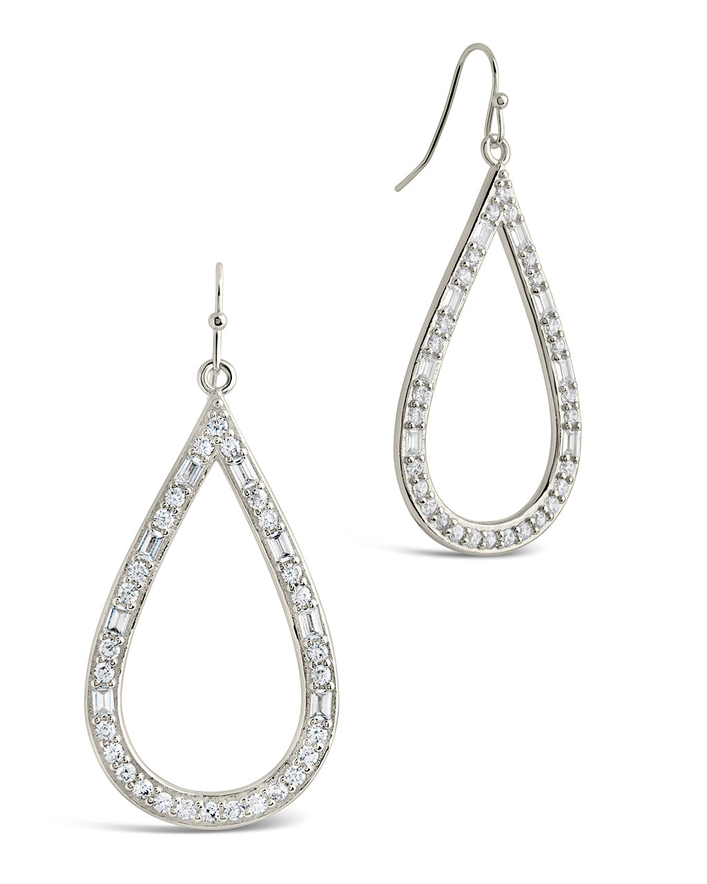 Evangeline Teardrop Hoops Earring Sterling Forever Silver 