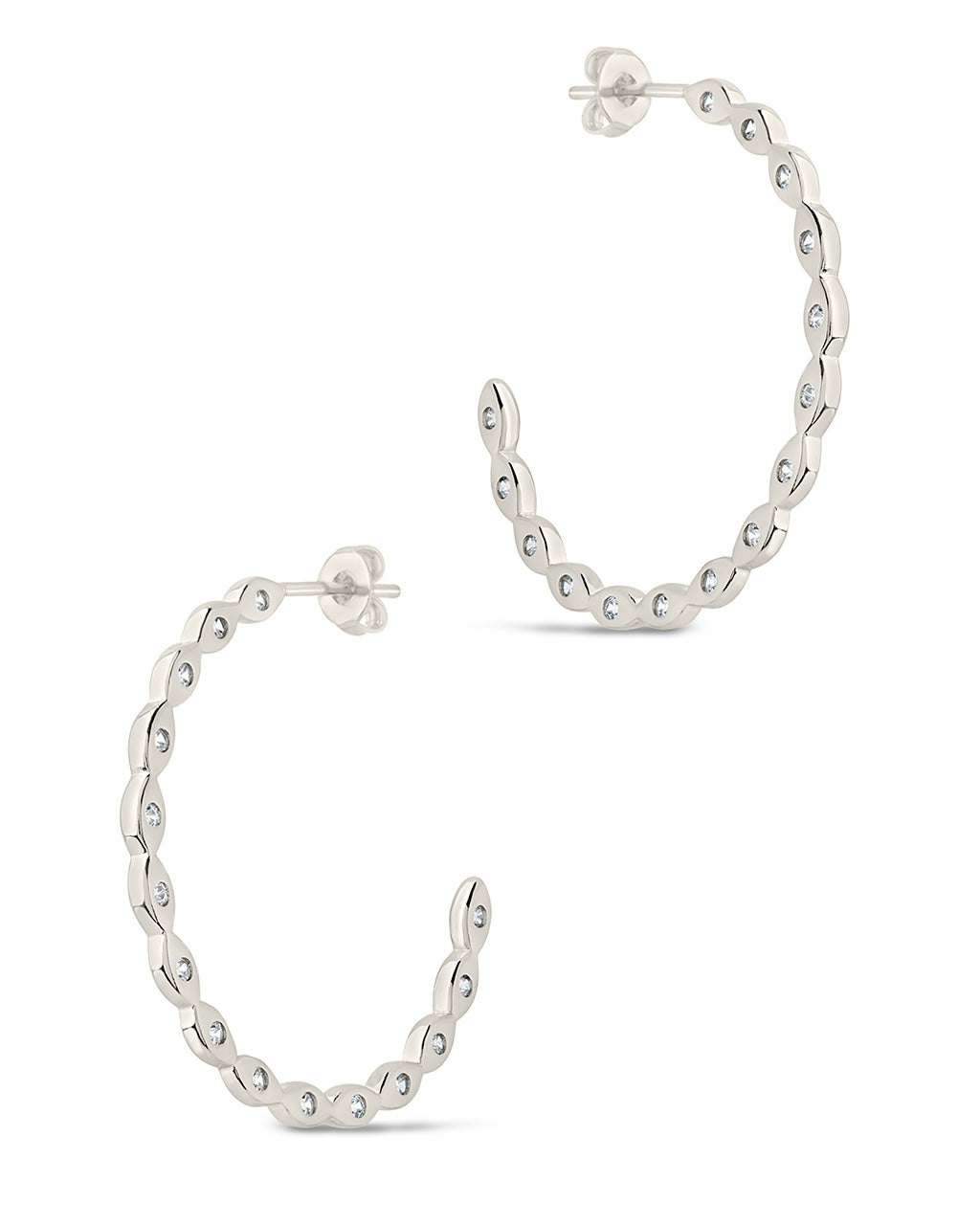 Ezell Hoops Earring Sterling Forever 