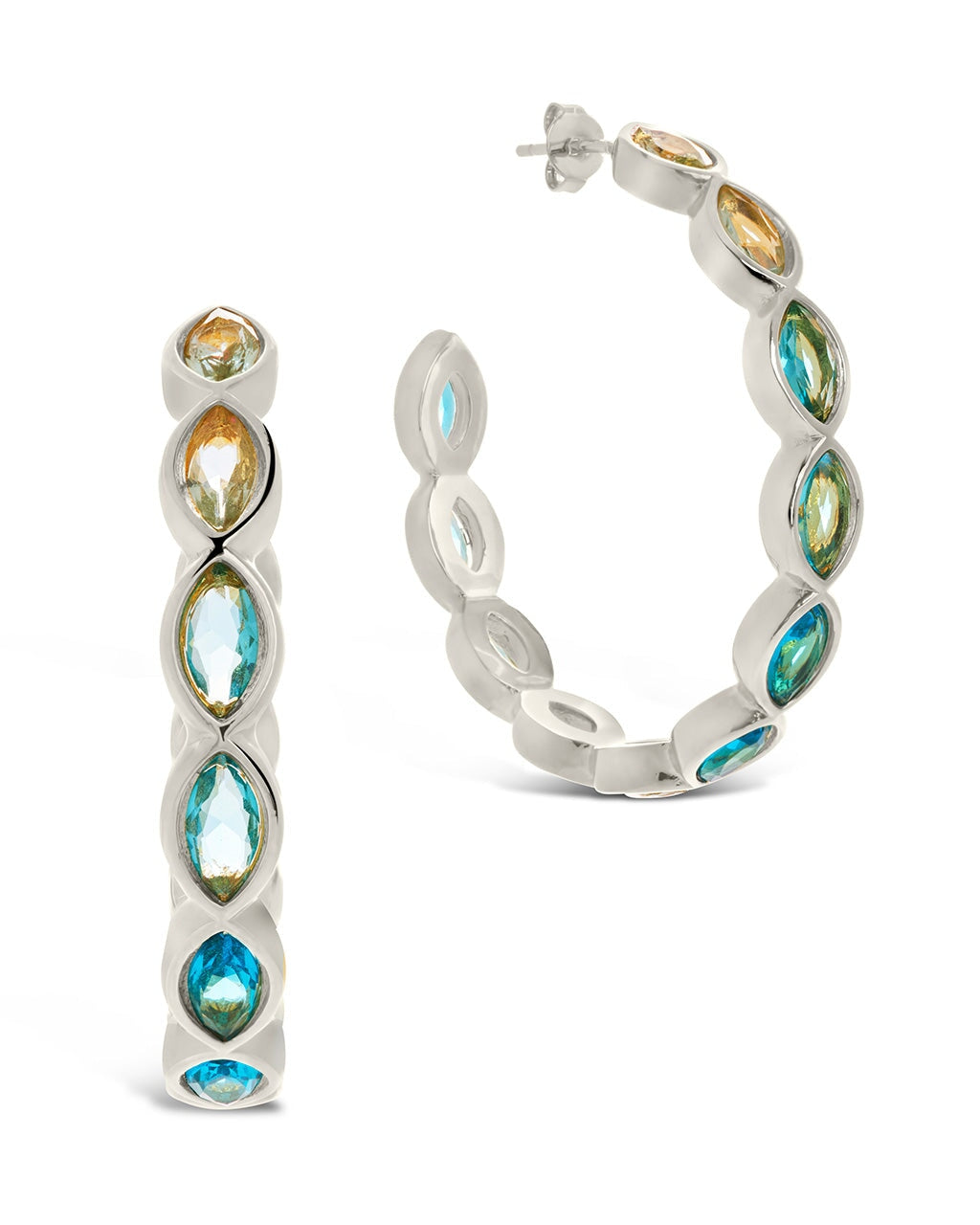 Sterlins silver multi colour cz hoops Sterlins silver multi colour cz hoops