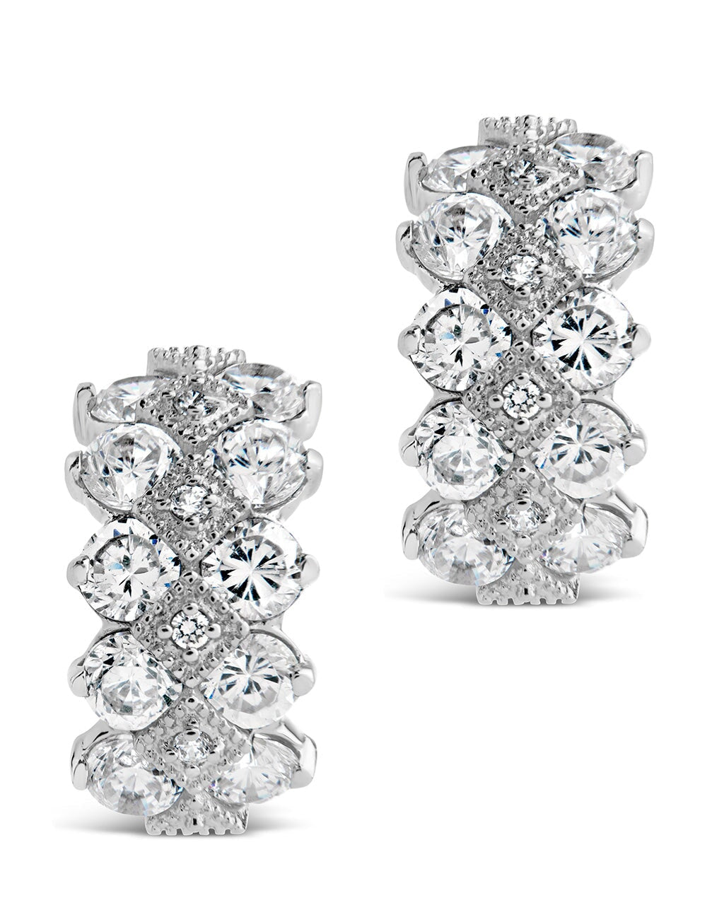 Lena CZ Hoops Earring Sterling Forever 