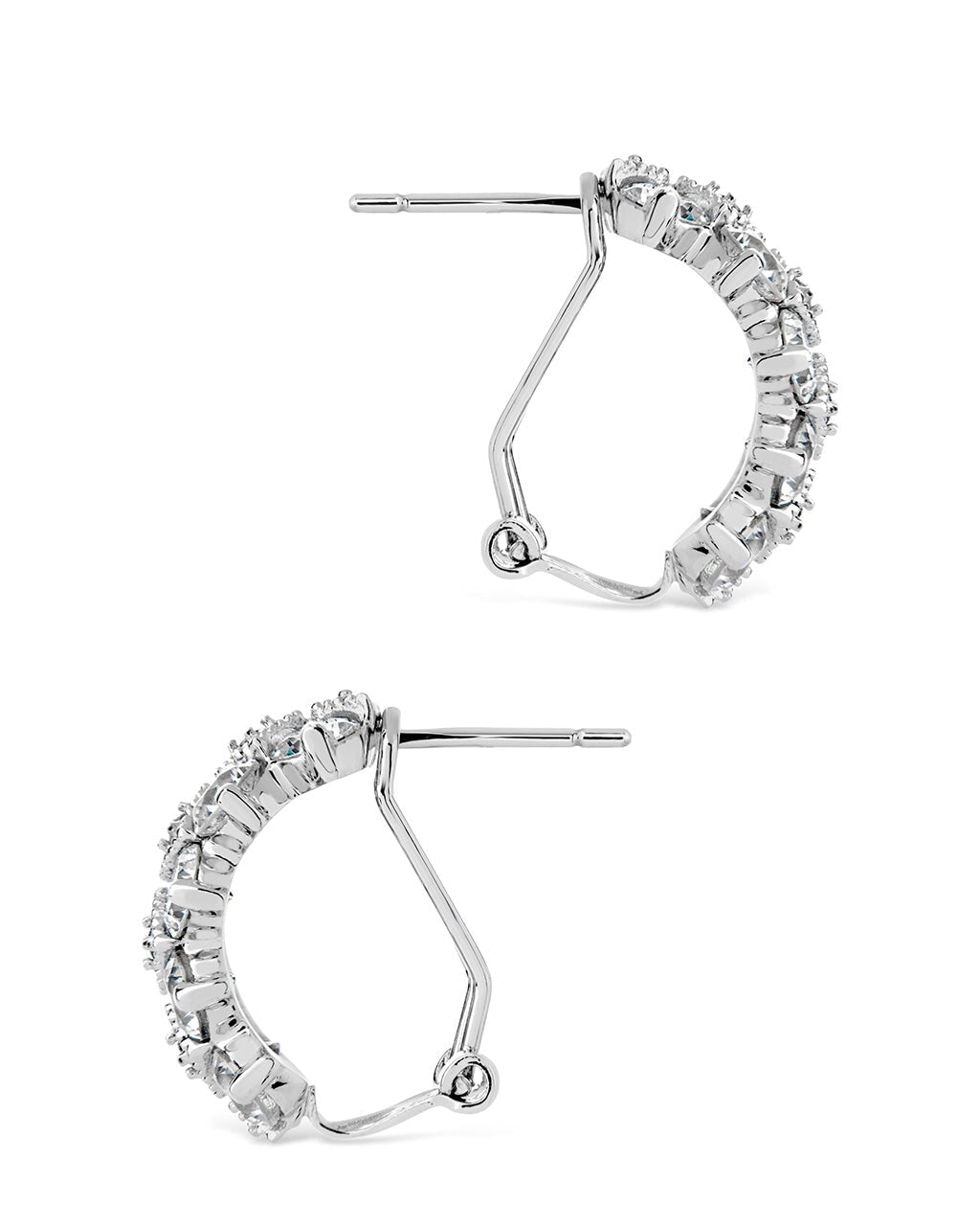 Lena CZ Hoops Earring Sterling Forever 