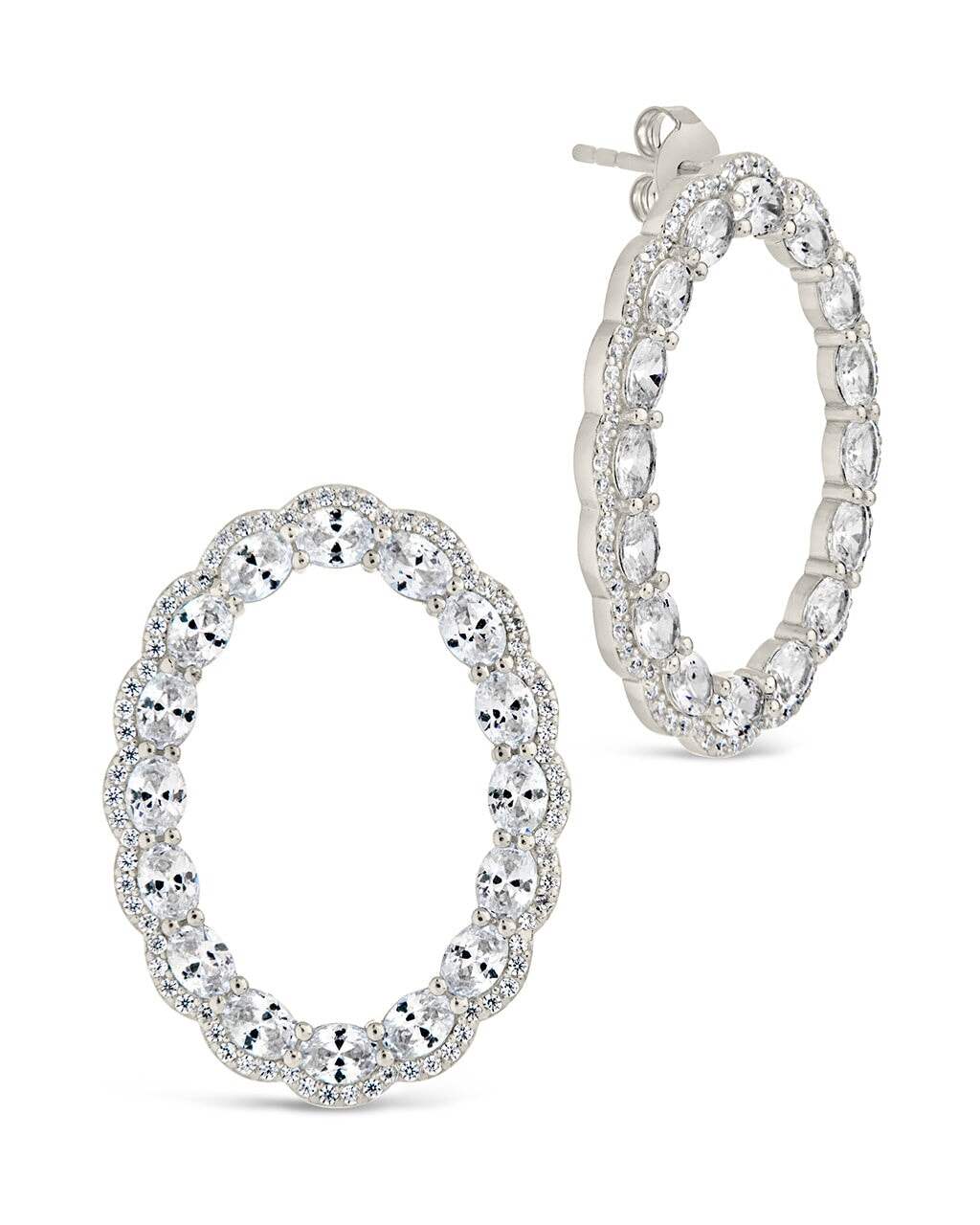 Rosario Statement Studs Earring Sterling Forever Silver 