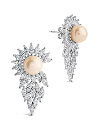Rhianna CZ & Pearl Statement Stud Earrings - Sterling Forever