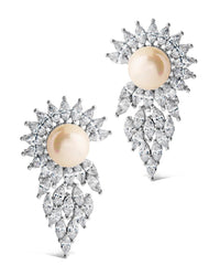 Rhianna CZ & Pearl Statement Stud Earrings - Sterling Forever