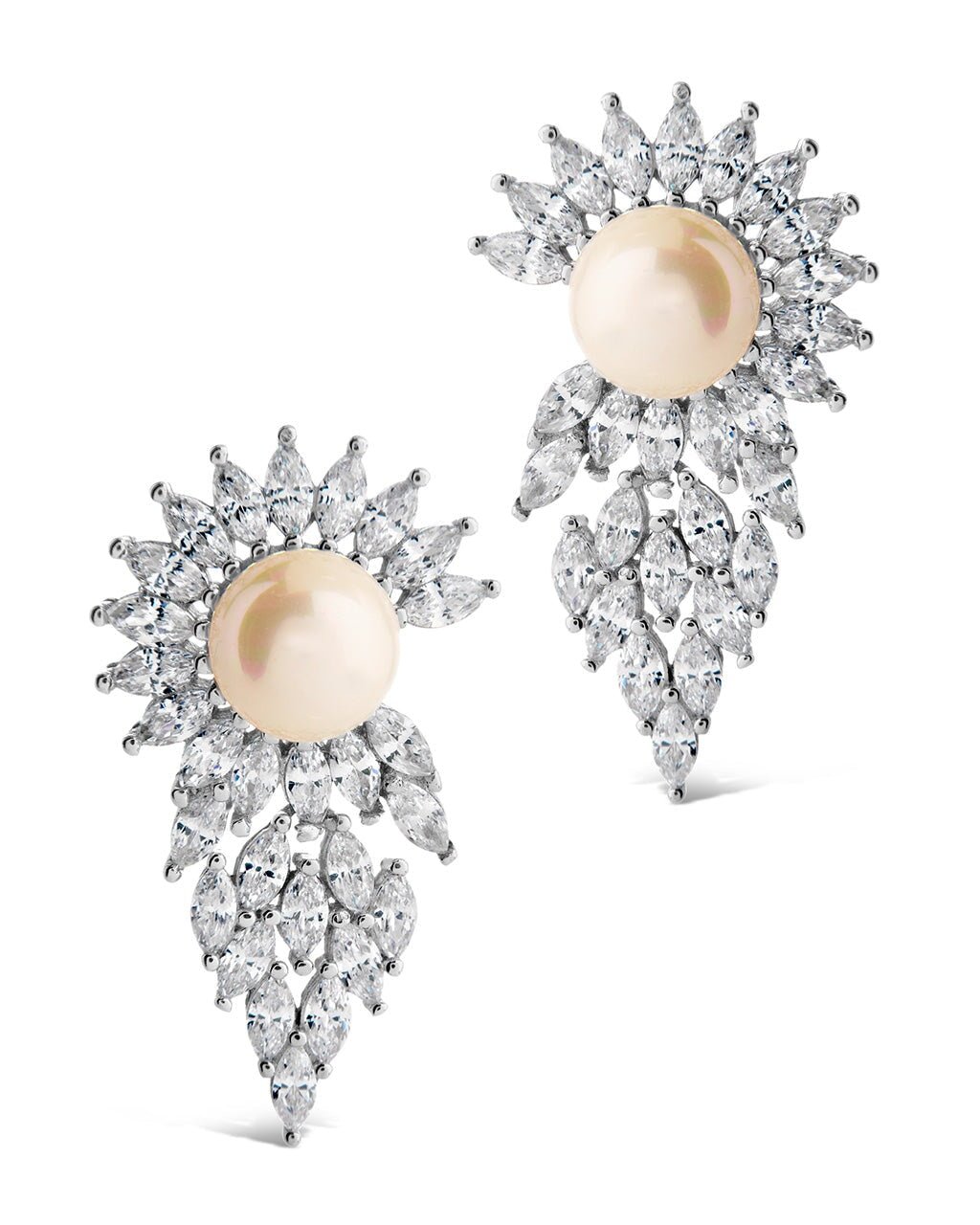 Rhianna CZ & Pearl Statement Stud Earrings - Sterling Forever