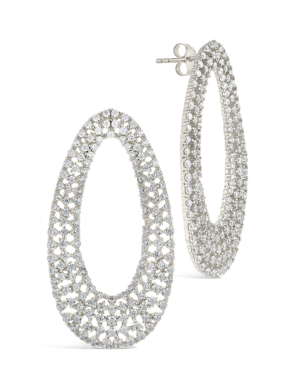 Olivia Oval Studs Earring Sterling Forever Silver 