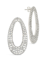 Olivia Oval Studs Earring Sterling Forever Silver 