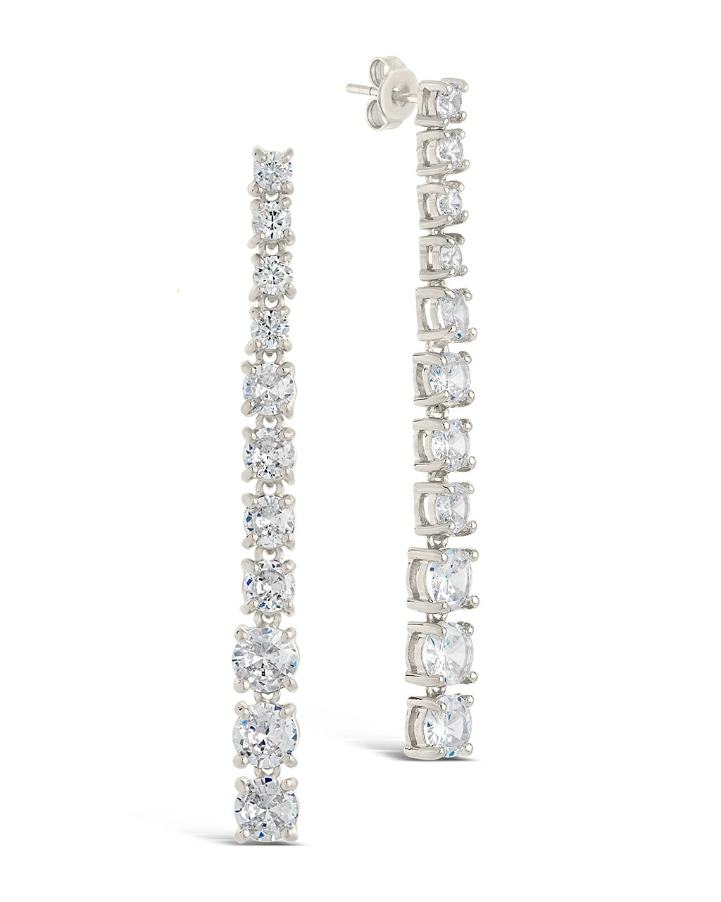 Natasha Drop Studs Earring Sterling Forever Silver 