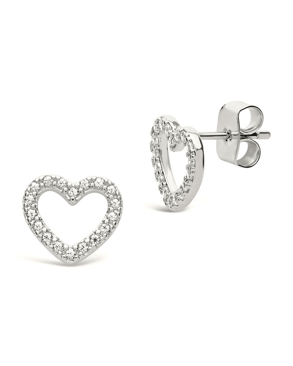 Sterling Silver CZ Heart Studs Earring Sterling Forever 