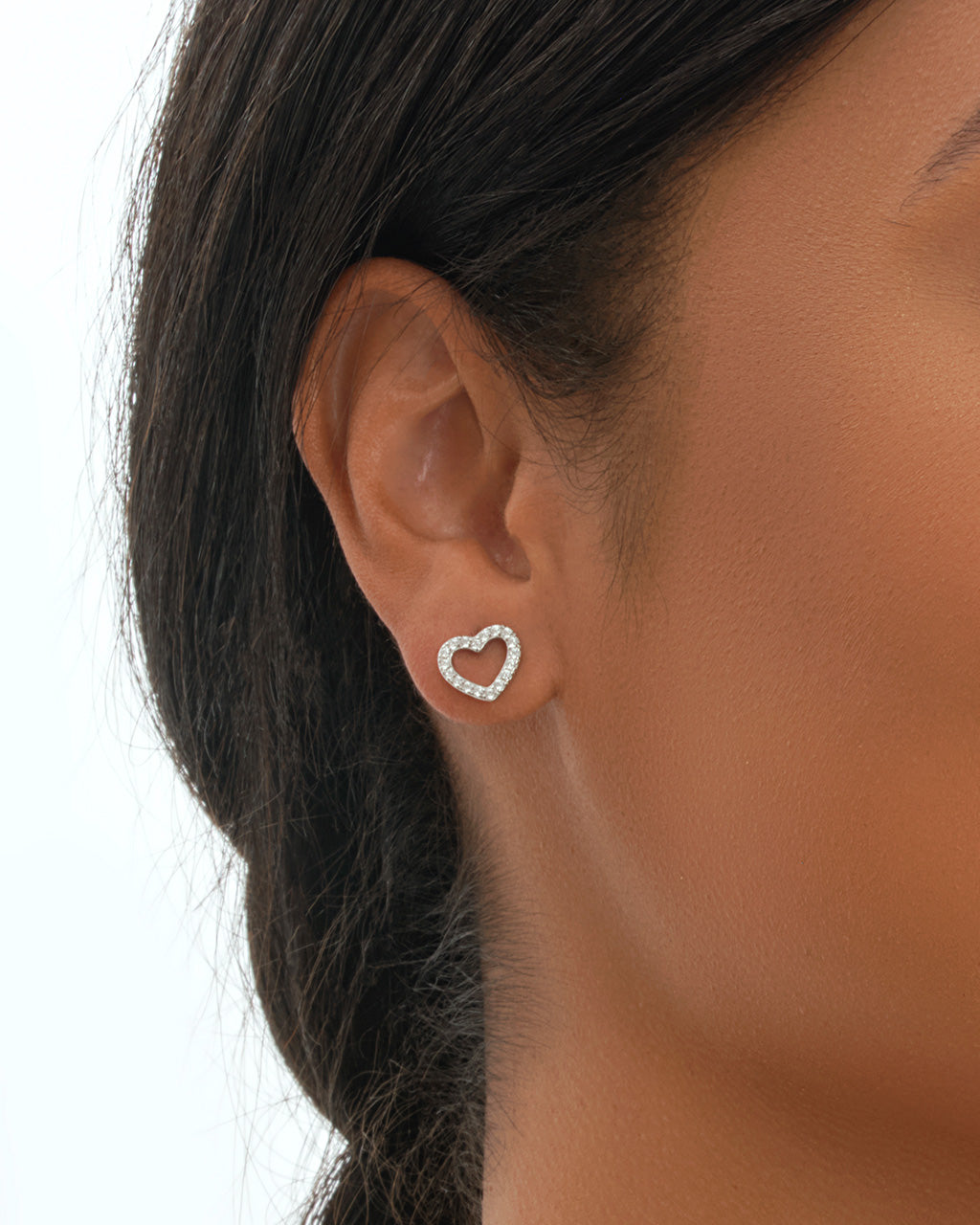 Sterling Silver CZ Heart Studs Earring Sterling Forever 