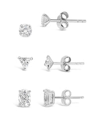 Sterling Silver Everyday CZ Stud Set of 3 - Sterling Forever