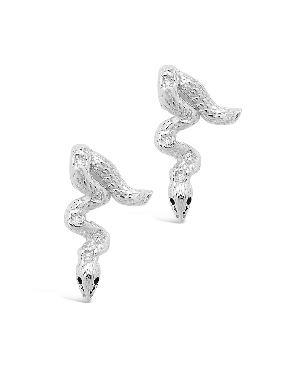 Sterling Silver Double Sided Snake Studs Earring Sterling Forever Silver