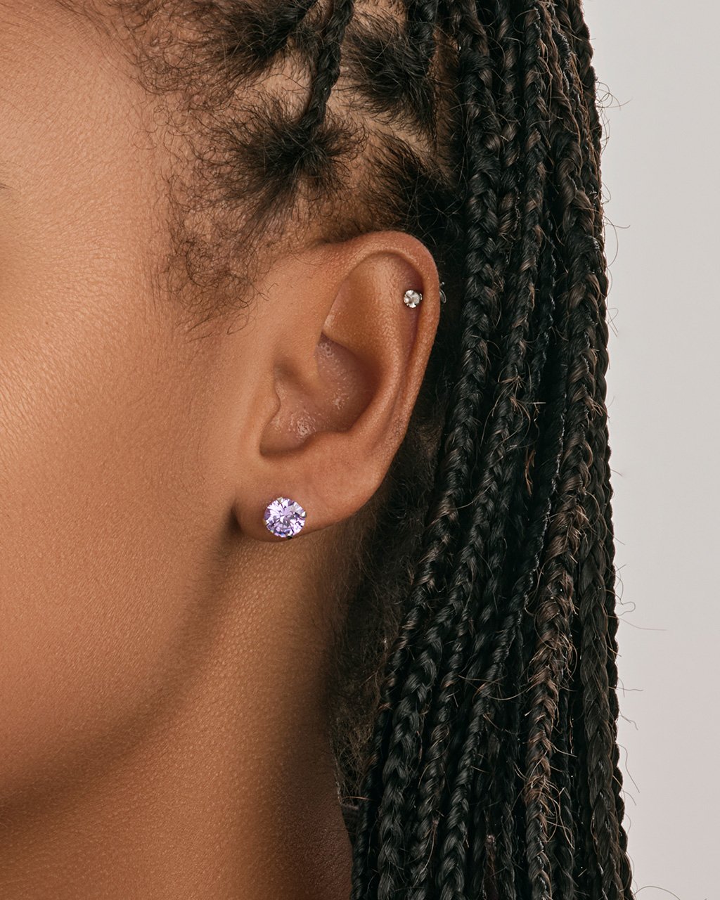 Sterling Silver 7mm Rainbow CZ Studs Earring Sterling Forever 