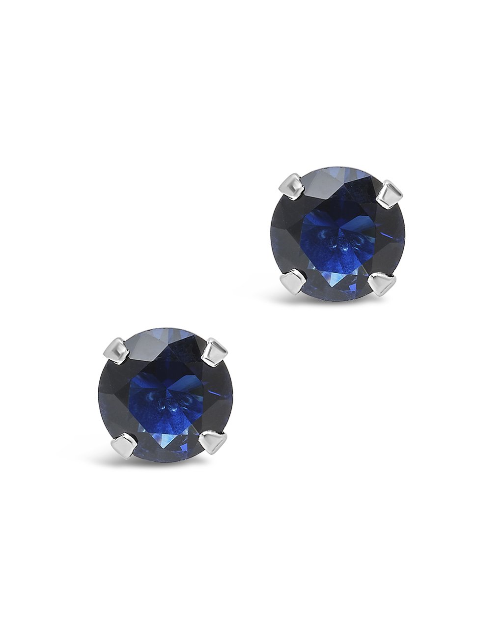 Sterling Silver 7mm Rainbow CZ Studs Earring Sterling Forever Sapphire 