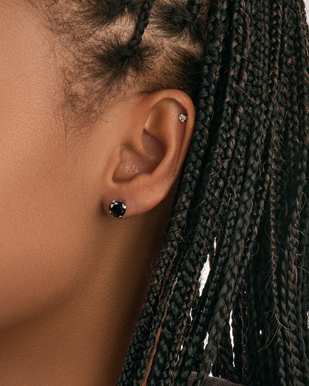 Sterling Silver 7mm Rainbow CZ Studs Earring Sterling Forever 