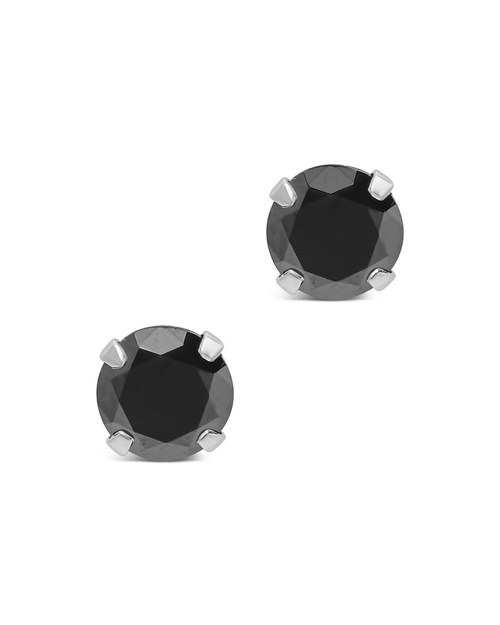 Sterling Silver 7mm Rainbow CZ Studs