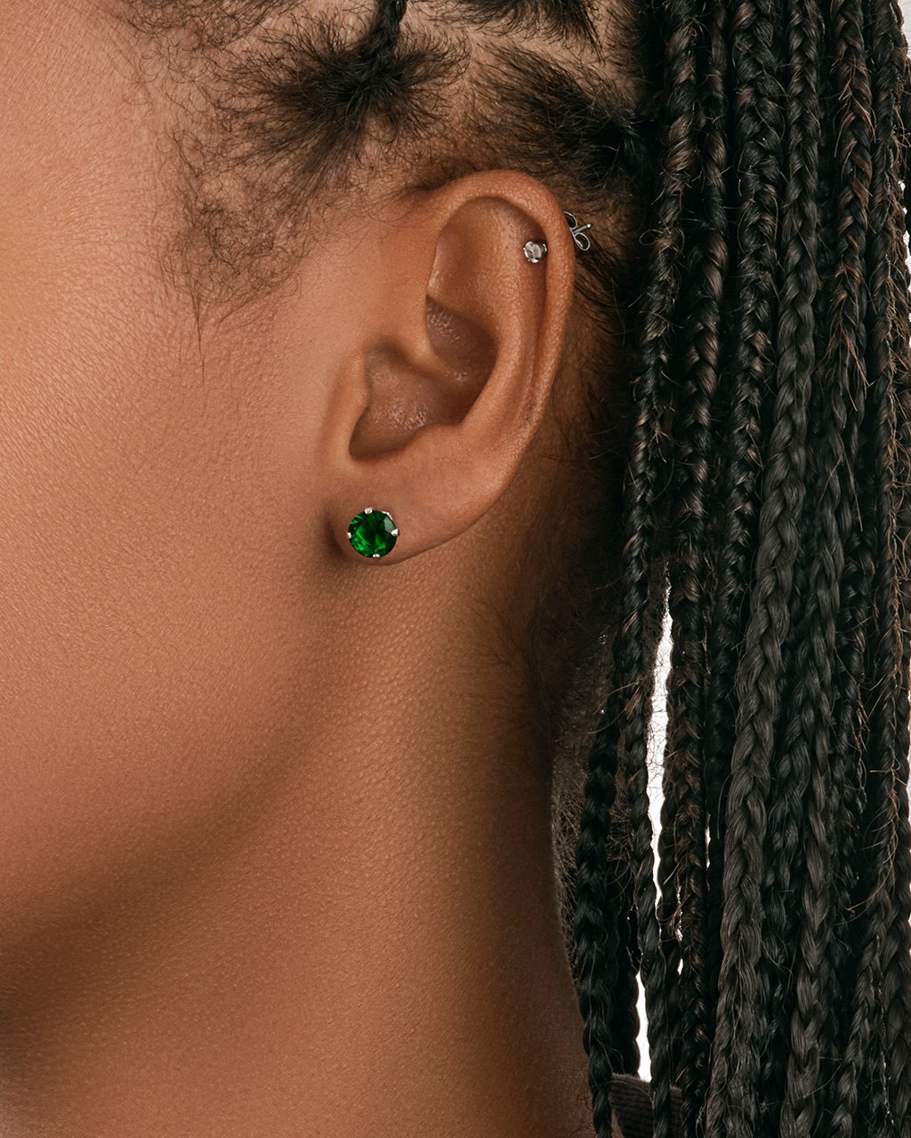 Sterling Silver 7mm Rainbow CZ Studs Earring Sterling Forever 