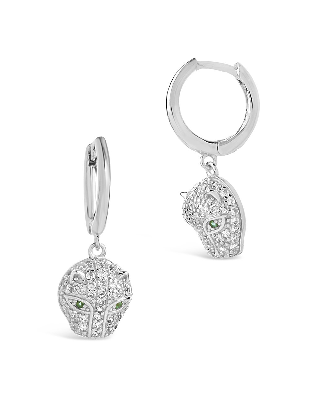 Sterling Silver Jaguar CZ Micro Hoops Earring Sterling Forever