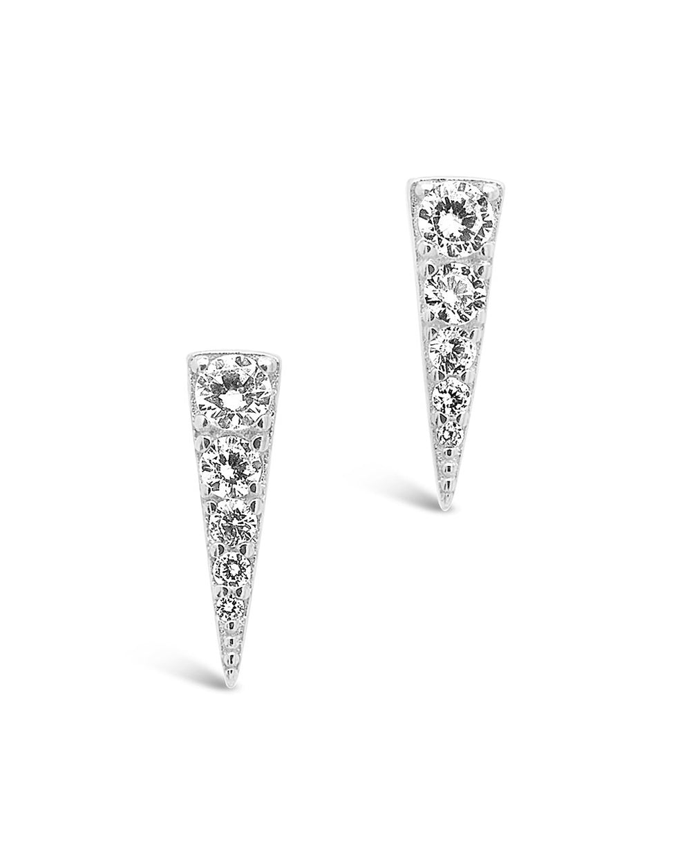 Sterling Silver CZ Pyramid Studs Earring Sterling Forever Silver 