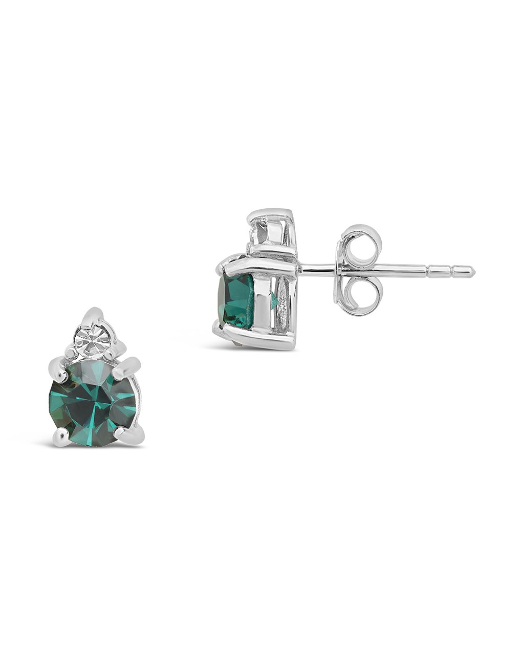 Sterling Silver Birthstone Studs Earring Sterling Forever Silver May / Emerald 
