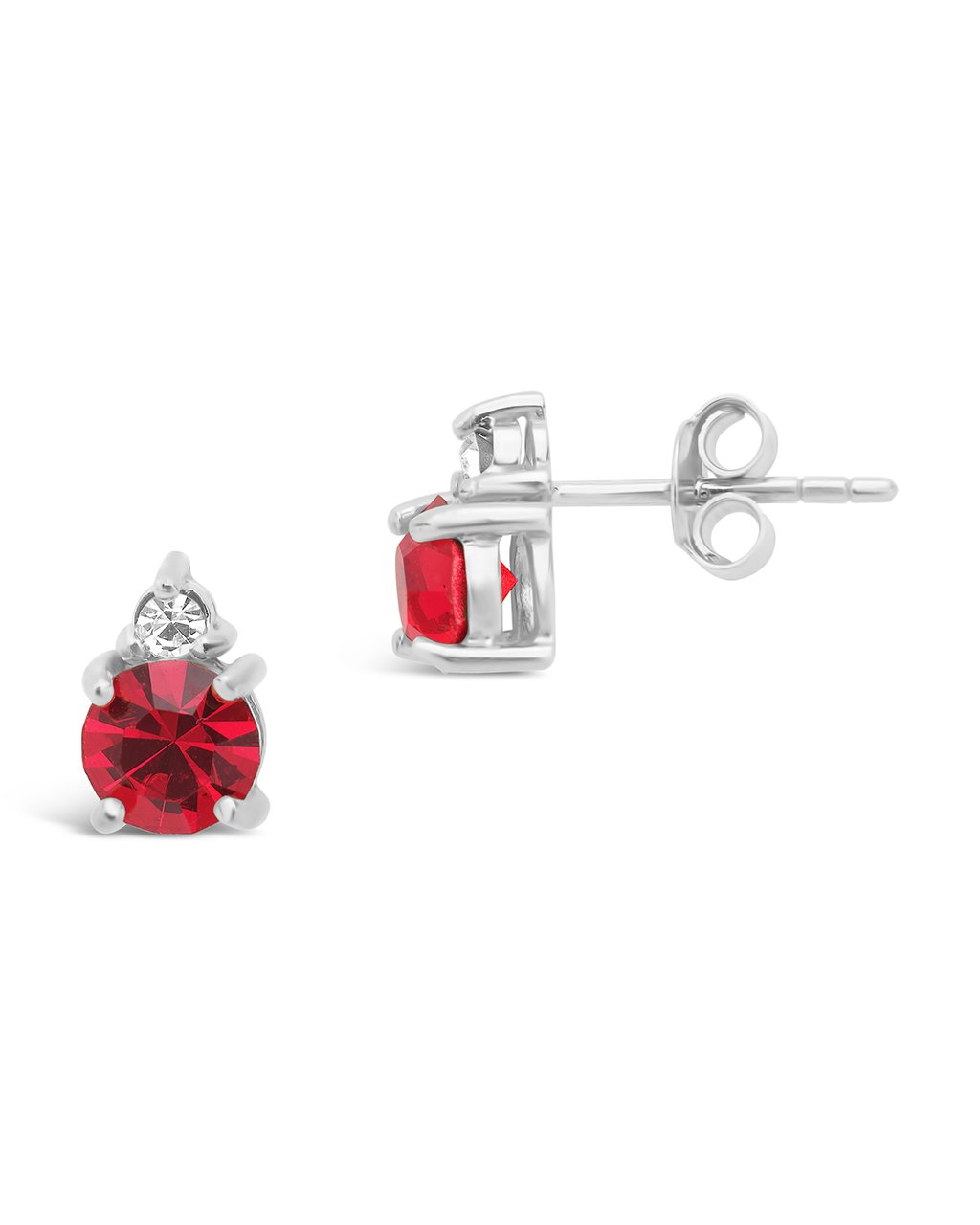 Sterling Silver Birthstone Studs Earring Sterling Forever Silver July / Ruby 