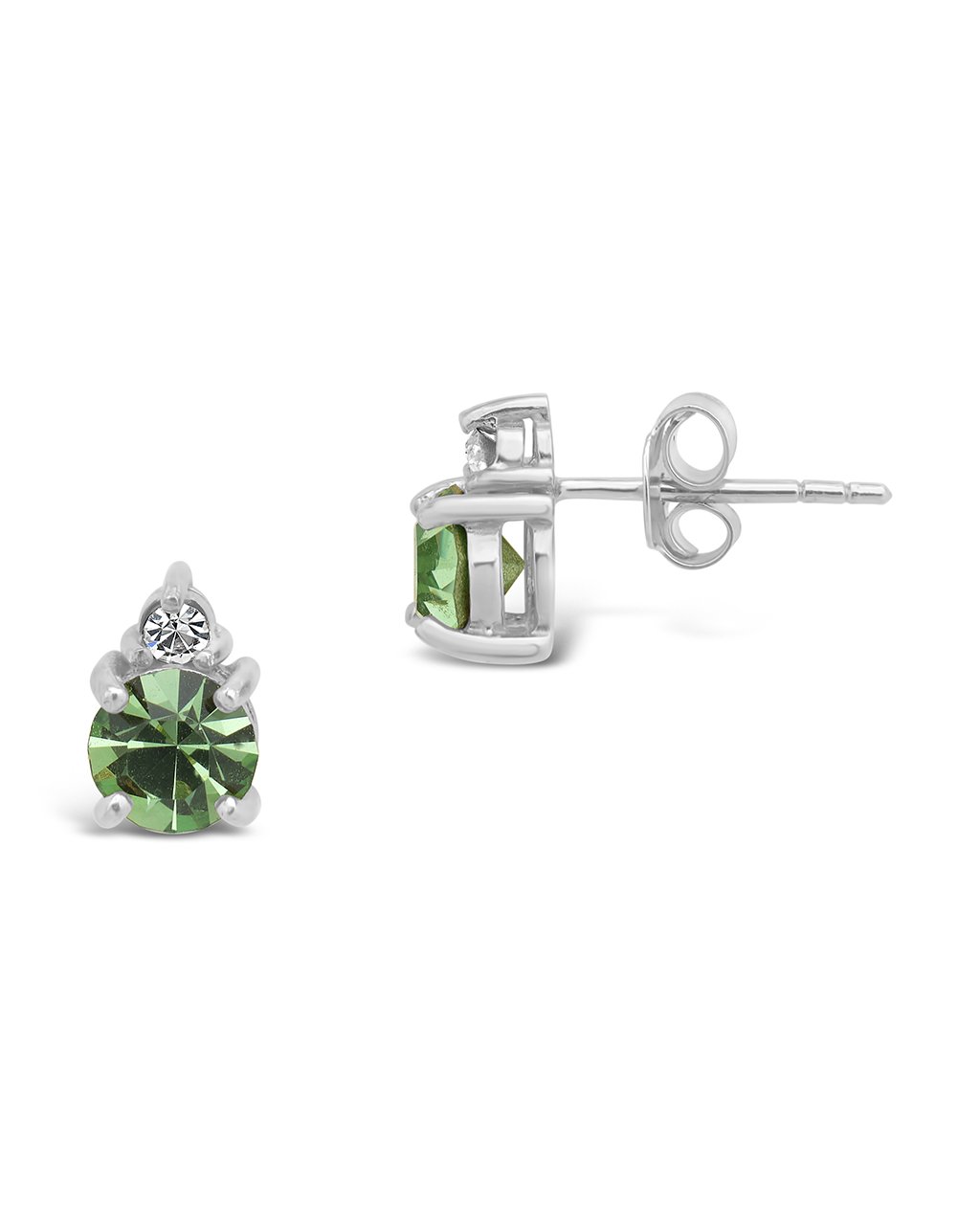 Sterling Silver Birthstone Studs Earring Sterling Forever Silver August / Peridot 