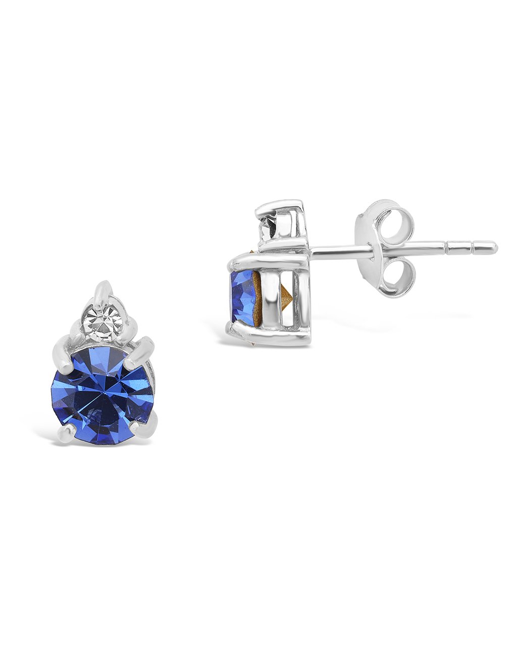 Sterling Silver Birthstone Studs Earring Sterling Forever Silver September / Sapphire 