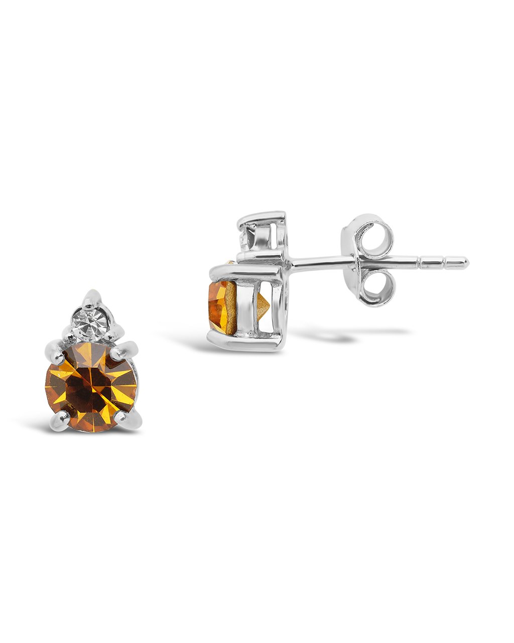 Sterling Silver Birthstone Studs Earring Sterling Forever Silver November / Citrine 
