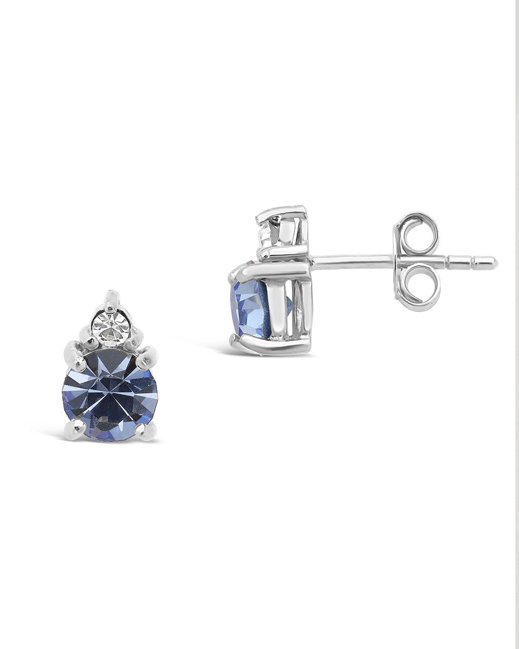 Sterling Silver Birthstone Studs Earring Sterling Forever Silver December / Blue Topaz 
