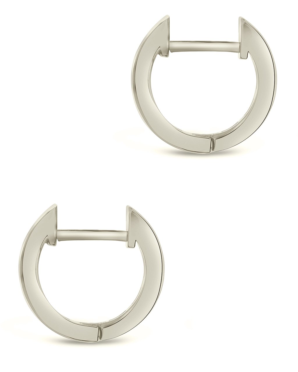 Sterling Silver CZ Baguette Micro Hoops Earring Sterling Forever 